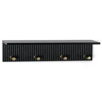 Prateleira com Gancho 45,6x10x10 Preto Just Home Collection