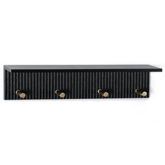 Prateleira com Gancho 45,6x10x10 Preto Just Home Collection