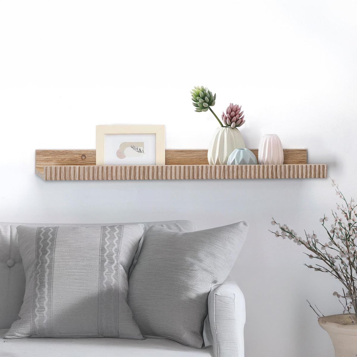 Prateleira de Parede 60x10 Natural Just Home Collection, marca Just Home Collection - Foto 2