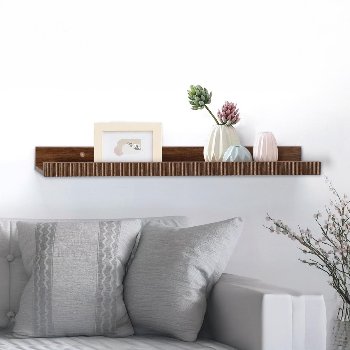 Prateleira de Fixar na Parede 60x10 Castanho Just Home Collection, marca Just Home Collection - Foto 2