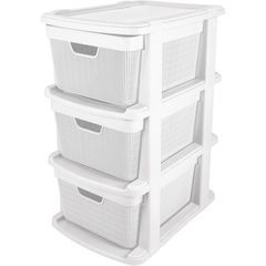 Gaveteiro de Chão Juta 3 Gavetas 15L Branco Jaguar | Sodimac