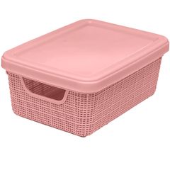 Caixa Organizadora com Tampa Juta Rosa 1,8 Litros Jaguar
