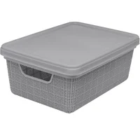 Caixa Organizadora com Tampa Juta Cinza 5 Litros Jaguar