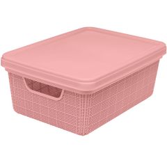 Caixa Organizadora com Tampa Juta Rosa 5 Litros Jaguar