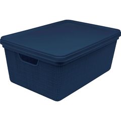 Caixa Organizadora com Tampa Juta Azul 15L Litros Jaguar