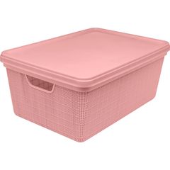 Caixa Organizadora com Tampa Juta Rosa 15L Litros Jaguar