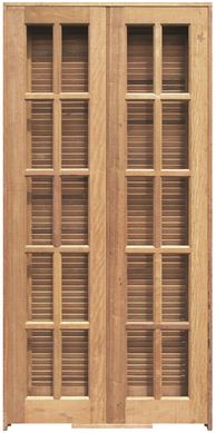 Porta Montada Balco Veneziana Madeira Macica Padro Imbuia 4 Folhas Central 215x120x14cm Sacada
