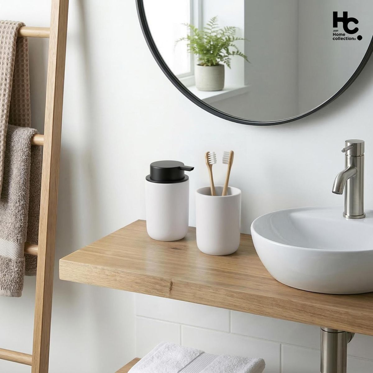Porta Escova de Dentes Leo Branco Just Home Collection, marca Just Home Collection - Foto 2