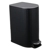 Lixeira com Relevo de 8 Litros Preta Just Home Collection