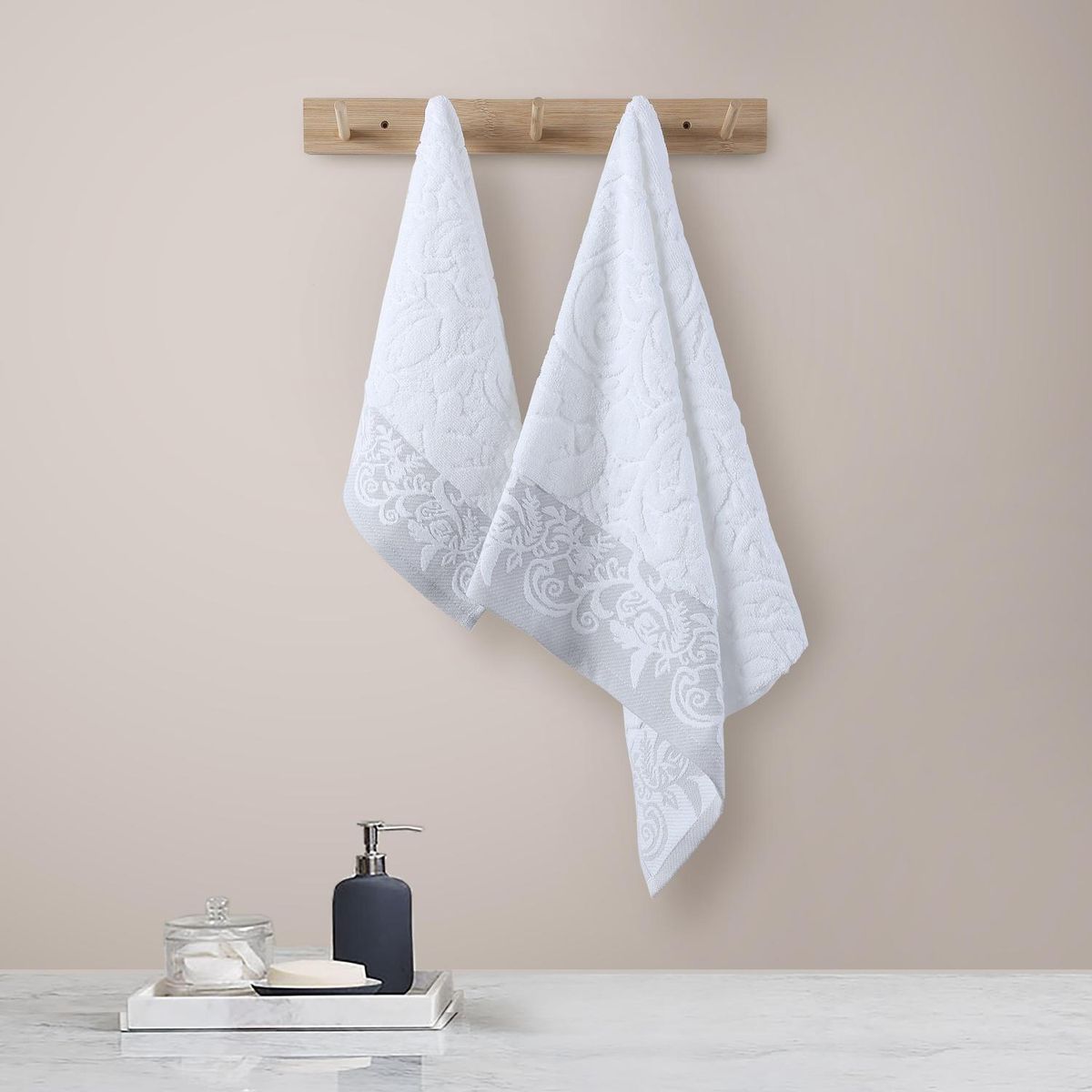 Conjunto com 2 Toalhas de Rosto Cinza Just Home Collection, marca Just Home Collection - Foto Principal