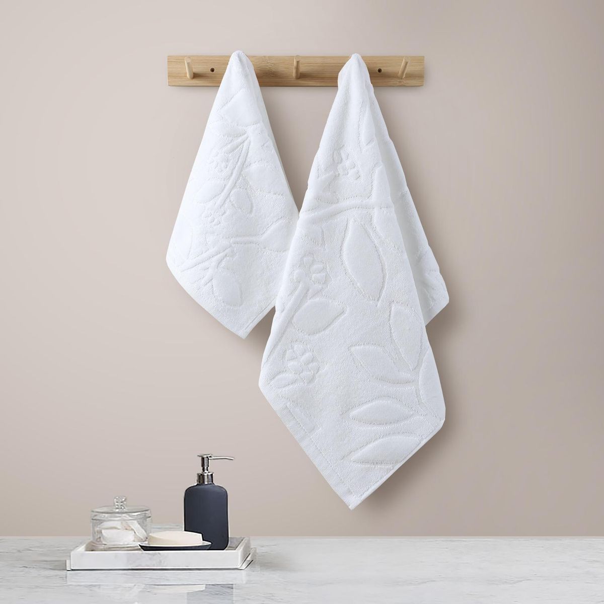 Conjunto de 2 Toalhas de Rosto Branca Just Home Collection, marca  - Foto 2