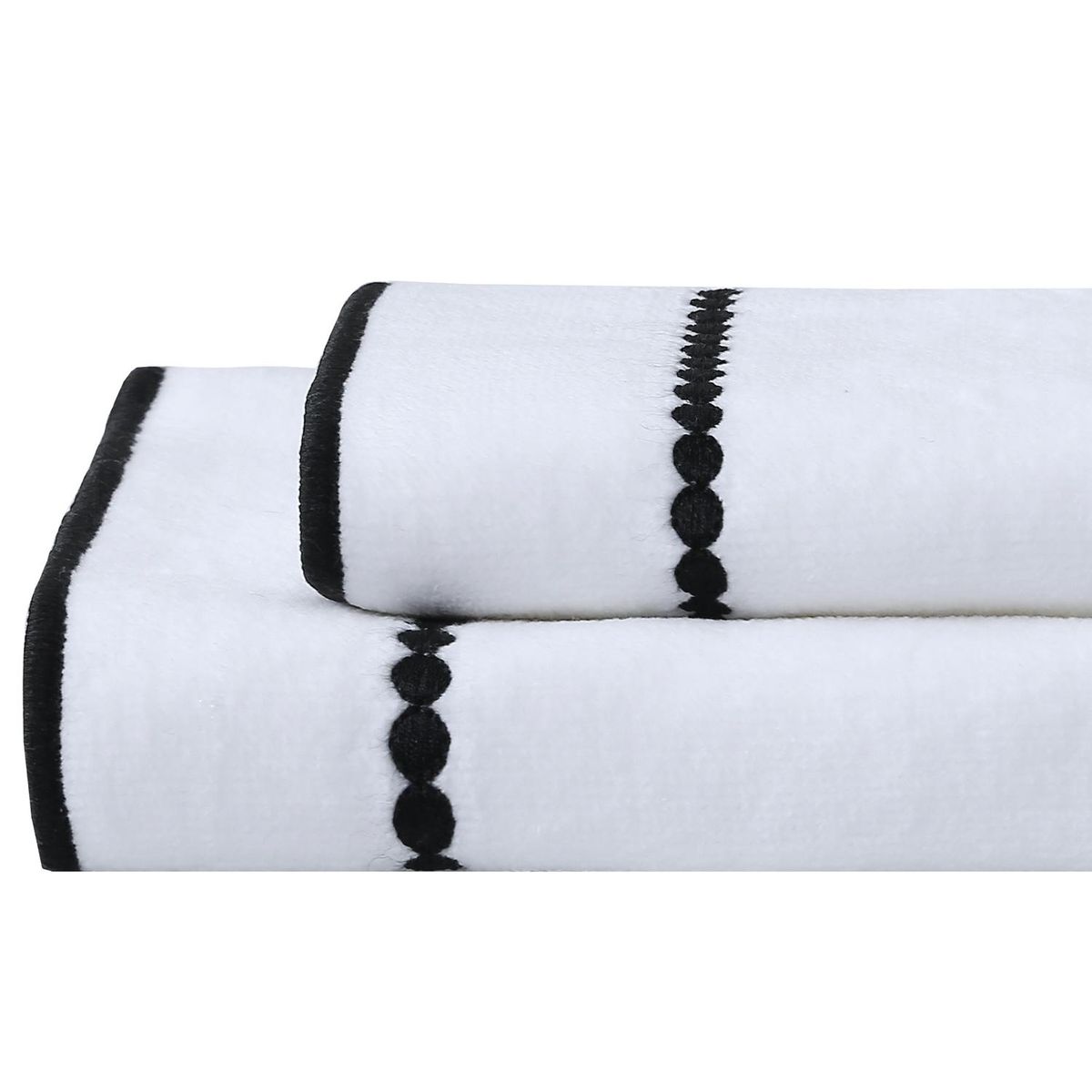 Conjunto 2 Toalhas de Rosto Borda Preto Just Home Collection, marca Just Home Collection - Foto Principal
