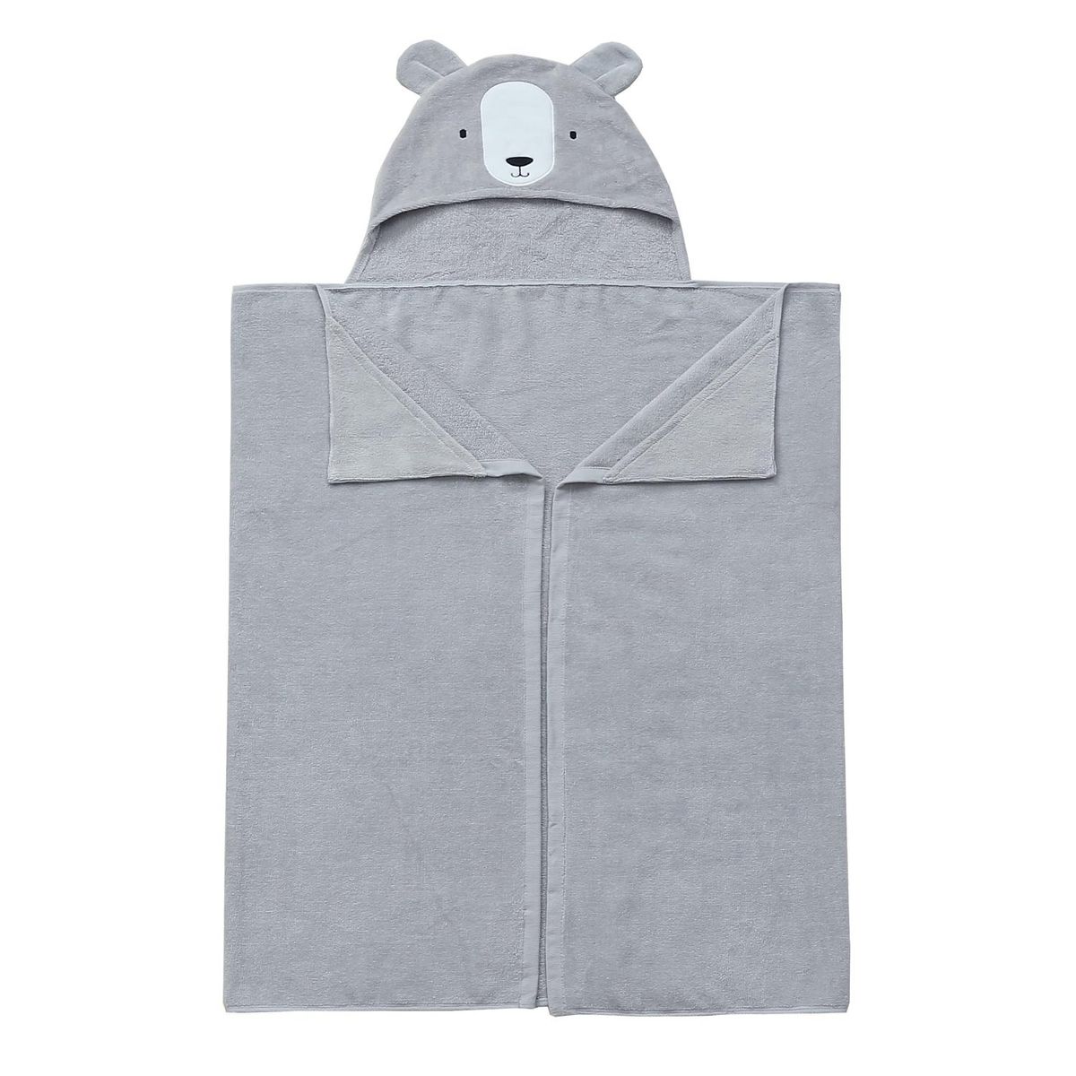 Toalha Infantil com Capuz Urso Cinza 76x127, marca Just Home Collection - Foto Principal