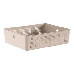 Cesto Flow 34x27x9cm Bege Fechado Ou
