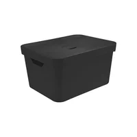 Caixa Organizadora Plástico Preto 24,5x36x46cm 32l Nordi Ou