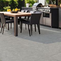 Porcelanato Retificado Rustico Pizzele Plus Cinza Externo 64x64 Cm Caixa 2,46 M² Belle