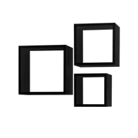 Kit com 3 Nichos Decorativos Preto Multivisão