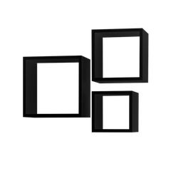 Kit com 3 Nichos Decorativos Preto Multivisão
