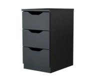 Gaveteiro de Chão 55x30x40cm Madeira Preta Multivisão