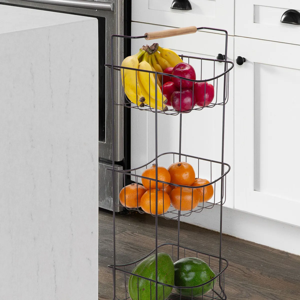 Fruteira de Chão Aço Preto 73 X25 X26 Arthi, marca Arthi - Foto 2