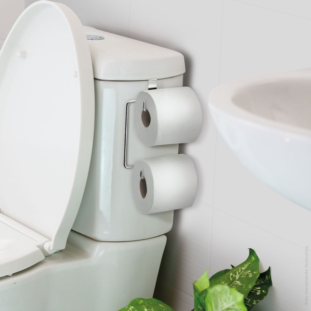 Suporte Porta Papel Higiênico para Caixa de Descarga Duplo Arthi, marca Arthi - Foto 2