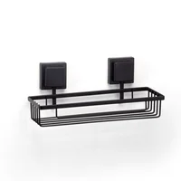 Porta Shampoo Retangular com Fixação Adesiva para Banheiro Piatina Preto 3m Arthi