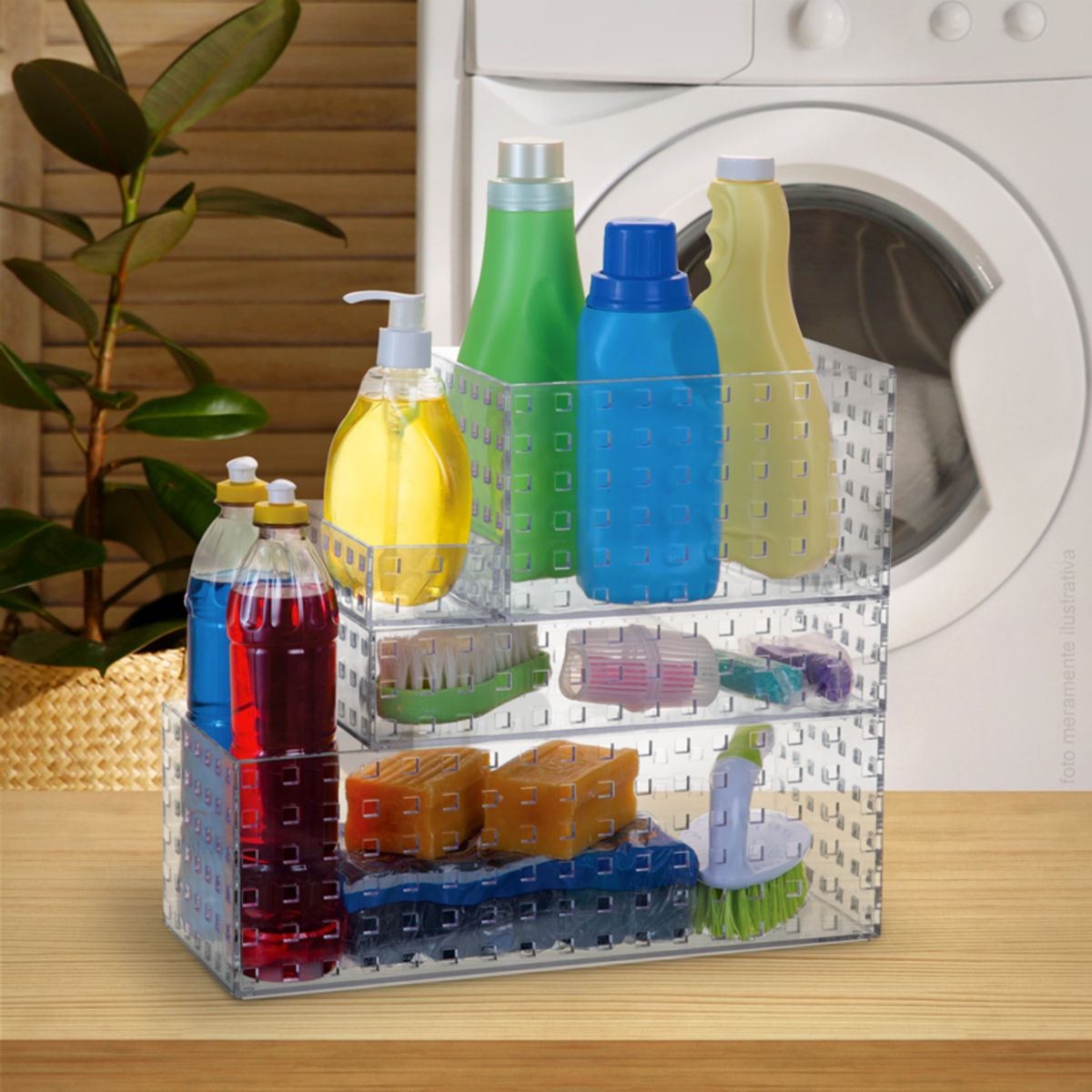 Caixa Organizadora Plástico Ps Cristal Transparente 12x14x21 Cm 3,3l Arthi, marca Arthi - Foto 2