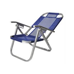 Cadeira de Praia Reclinavel Ipanema  44 X 34 X 67cm Azul Botafogo