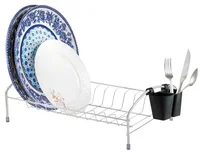 Escorredor de Pratos Cama Cromado com Porta Talheres Preto Passerini