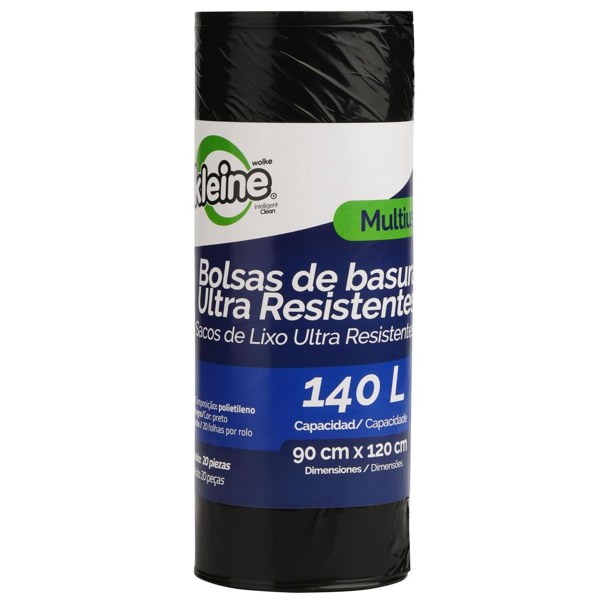 Saco de Lixo Hd 90x120 140 Litros Preto Kleine Wolke, marca Kleine Wolke - Foto Principal
