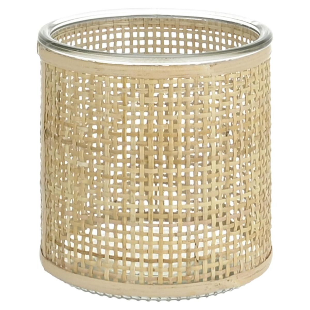 Castiçal de Vidro e Rattan 12cm Just Home Collection, marca Just Home Collection - Foto Principal