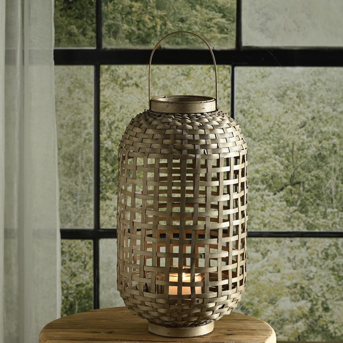 Lanterna de Bambu 55cm Just Home Collection, marca Just Home Collection - Foto 2