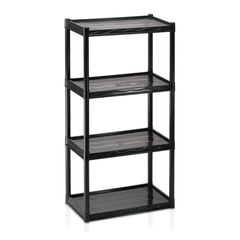 Estante Multiuso 4 Prateleiras 100x55x30cm Preto Dasplast