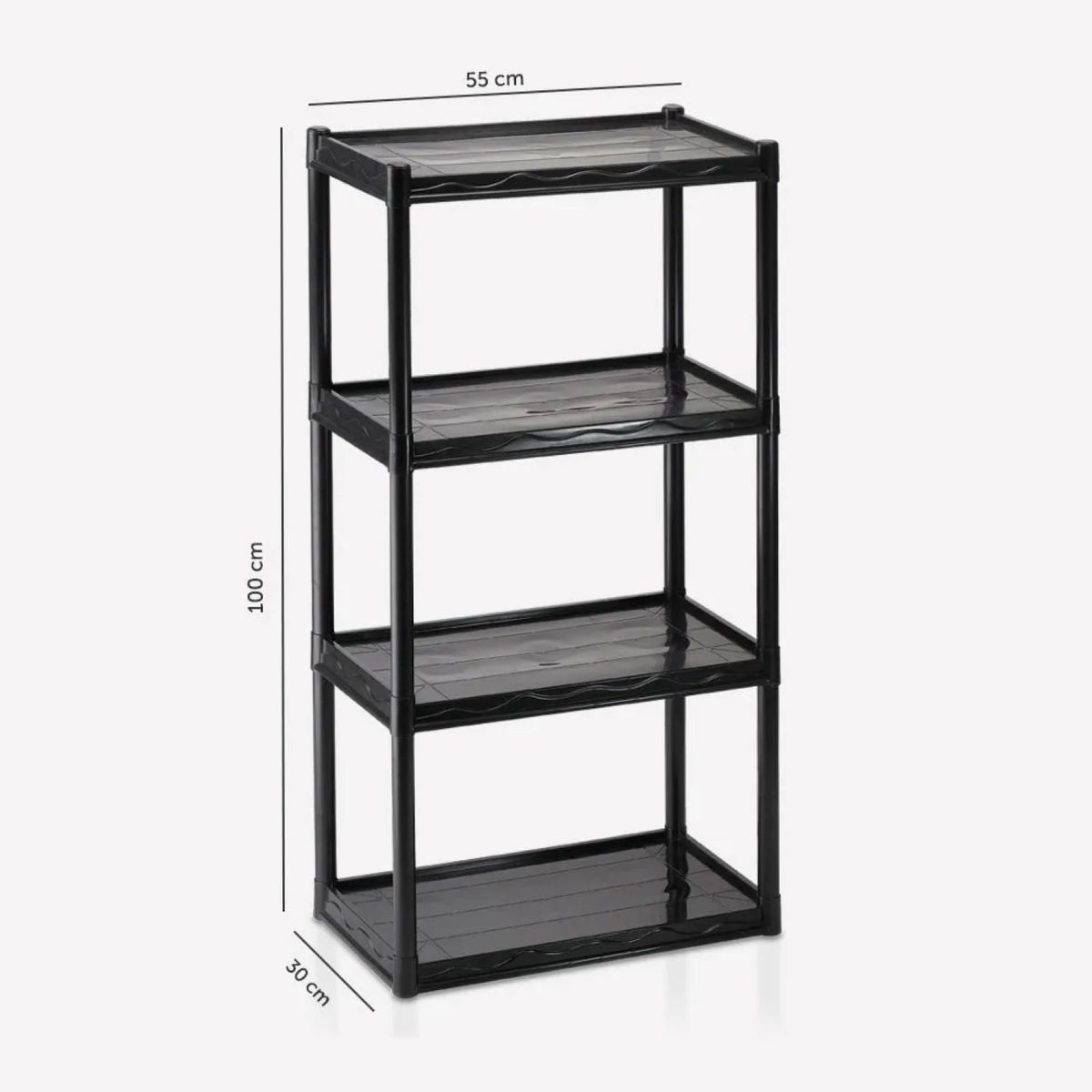 Estante Multiuso 4 Prateleiras 100x55x30cm Preto Dasplast, marca Dasplast - Foto 2