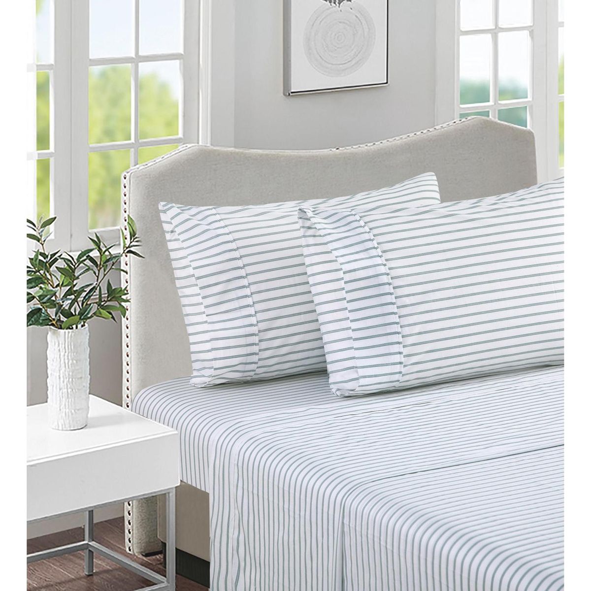 Jogo de Lençol Listrado King Cyber 180 Fios Just Home Collection, marca Just Home Collection - Foto 2