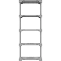 Estante de Plástico com 5 Prateleiras Preta Poly 167x70x35cm 125kg Grifit Organize