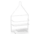 Porta Shampoo Reto Simples com Saboneteira Pendurar no Registro Metal Branco 42,8x9,8x25,5cm Arthi