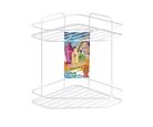 Porta Shampoo de Canto Duplo Parafuso Metal Branco 30,0x23x31,5cm Emborrachada Arthi