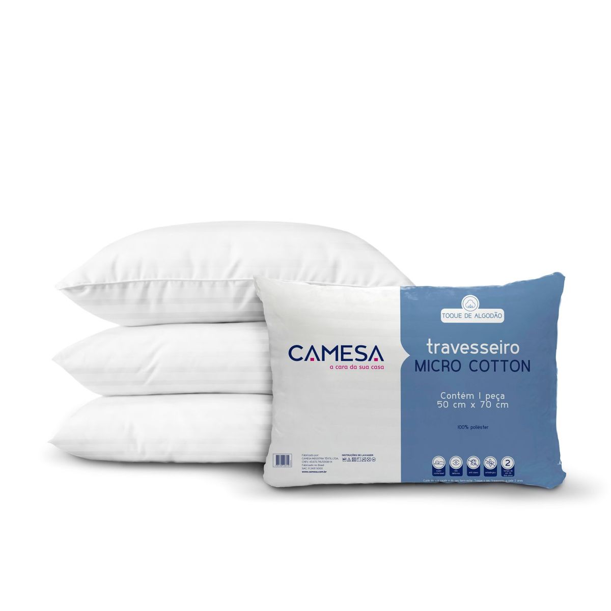 Travesseiro Micro Cotton Suporte Medio Sortido Camesa, marca Camesa - Foto Principal
