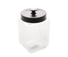 Pote de Vidro Com Tampa Vegas Preta 1,7l Lyor