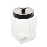Pote de Vidro Com Tampa Vegas Preta 1,7l Lyor