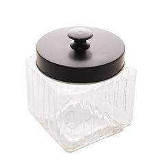 Pote de Vidro Com Tampa Vegas Preta 1,2l Lyor