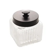 Pote de Vidro Com Tampa Vegas Preta 800ml Lyor