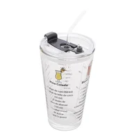 Copo de Drink de Vidro Com Canudo 450ml Lyor