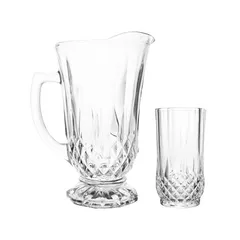 Conjunto 7 Peças Com 6 Copos Vidro 1,25l/260ml