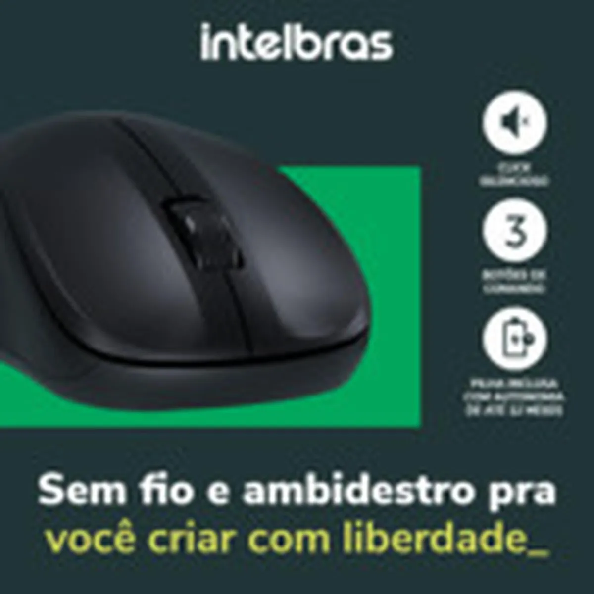 Mouse Sem Fio Preto Msi 55 Intelbras, marca Intelbras - Foto 2