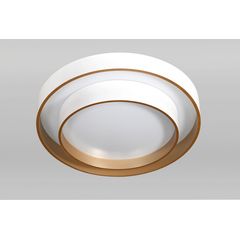 Plafon Led V40 Cm 34W Branco e Dourado 3 Temperaturas