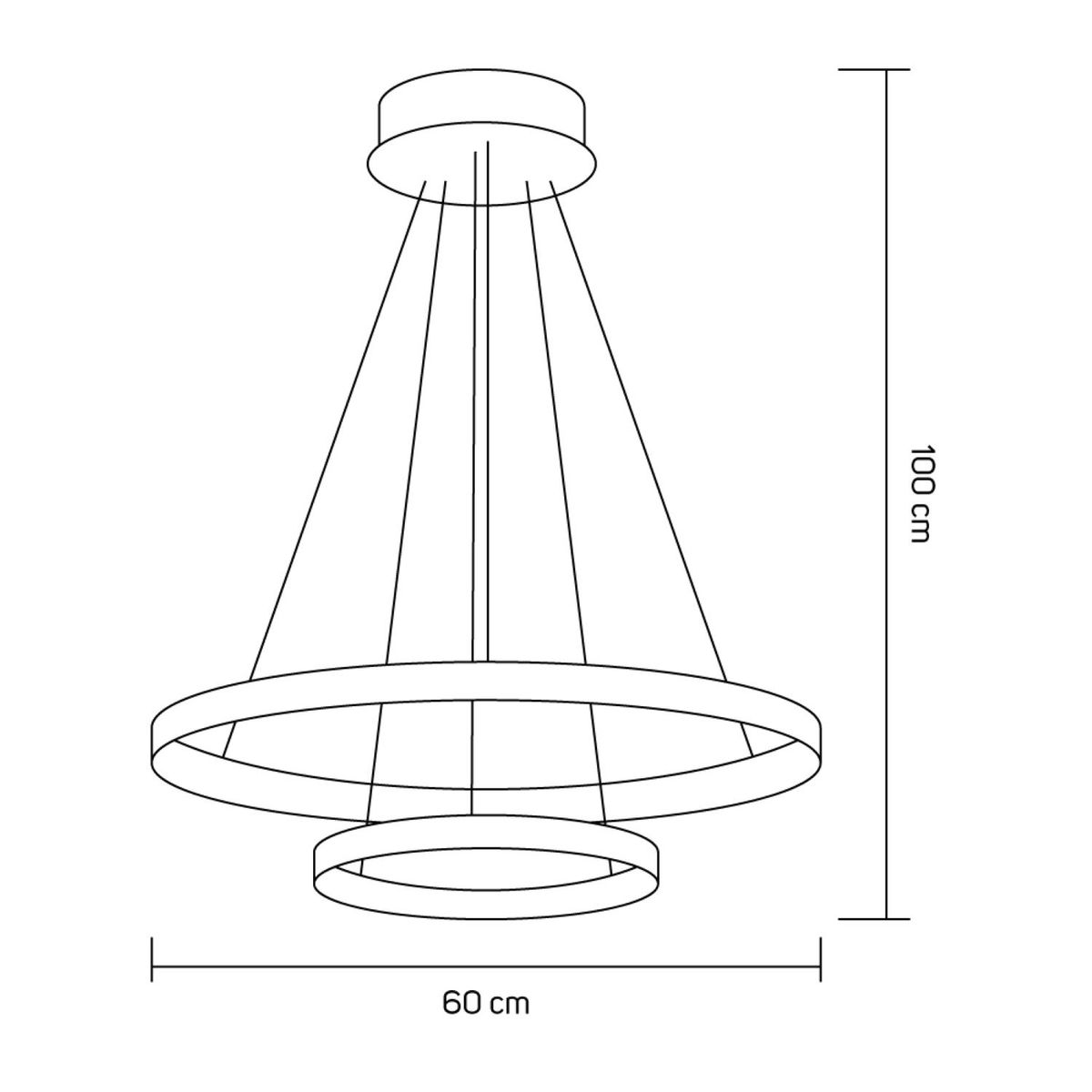 Pendente Led Preto 40/60Cm 3 Temp, marca Viena Luz - Foto 2