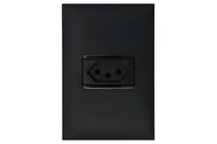 1 Conjunto Completo Tomada 2p+t 10a 4x2 Preta  Pial Plus+ Legrand