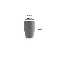 Vaso Cone Grafiato 45cm Cinza Claro Vasap